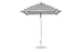 The Ledge Lounger Essential Fiberglass Umbrella - 7.5 Square Pulley features a round base and sturdy metal pole, with a canopy made of marine-grade fabric showcasing striking black and white stripes for style and durability.