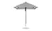 The Ledge Lounger Essential Fiberglass Umbrella, with a 7.5 square pulley, offers a classic black and white striped design. Crafted from marine-grade fabrics, it includes a straight pole and pointed top for outdoor elegance and durability.