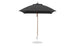 The Ledge Lounger Essential Fiberglass Umbrella - 7.5 Square Pulley stands upright with a sleek, modern design, featuring a durable open canopy crafted from marine-grade fabrics.