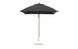 The Ledge Lounger Essential Fiberglass Umbrella - 7.5 Square Pulley stands upright with a sleek, modern design, featuring a durable open canopy crafted from marine-grade fabrics.