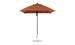 The Essential Fiberglass Umbrella by Ledge Lounger features a tall brown design with a metal pole and round base, showcasing its smooth marine-grade fabric for durability and style in any outdoor setting.
