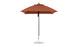 The Essential Fiberglass Umbrella by Ledge Lounger features a tall brown design with a metal pole and round base, showcasing its smooth marine-grade fabric for durability and style in any outdoor setting.