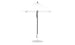 The Ledge Lounger Essential Fiberglass Umbrella, a 6.5 square pulley model in white with marine-grade fabrics, features a minimalist design and includes a durable aluminum center pole and round base, ideal for any outdoor patio setting.