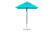 The Ledge Lounger Essential Fiberglass Umbrella - 6.5 Square Pulley showcases a vibrant turquoise canopy made from durable marine-grade fabrics, with an aluminum center pole and a sturdy round base.