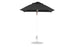 The Ledge Lounger Essential Fiberglass Umbrella, 6.5 Square Pulley has a durable marine-grade fabric canopy, a sleek tall white pole with an aluminum center pole, and a round metal stand for stability.
