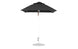 The Ledge Lounger Essential Fiberglass Umbrella, 6.5 Square Pulley has a durable marine-grade fabric canopy, a sleek tall white pole with an aluminum center pole, and a round metal stand for stability.