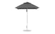 The Ledge Lounger Essential Fiberglass Umbrella - 6.5 Square Pulley has a black canopy and round base, featuring an aluminum center pole. Made from marine-grade fabric, it offers crucial outdoor shade with a dome-shaped design.