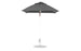 A Ledge Lounger Essential Fiberglass Umbrella - 6.5 Square Pulley in dark gray, with marine-grade fabrics and a round base, is elegantly displayed on a plain white backdrop.