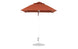 The Ledge Lounger Essential Fiberglass Umbrella, 6.5 Square Pulley in brown, boasts a modern design with an aluminum center pole and round base. Made from marine-grade fabrics, its shown closed against a plain white background.