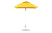 The Ledge Lounger Essential Fiberglass Umbrella - 6.5 Square Pulley is a standalone yellow umbrella featuring an aluminum center pole and silver base. Its durable marine-grade fabrics ensure lasting quality, providing perfect shade for patios or gardens with its simple design.