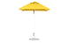 The Ledge Lounger Essential Fiberglass Umbrella - 6.5 Square Pulley is a standalone yellow umbrella featuring an aluminum center pole and silver base. Its durable marine-grade fabrics ensure lasting quality, providing perfect shade for patios or gardens with its simple design.