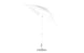 Introducing the Essential Fiberglass Umbrella by Ledge Lounger, a 7.5 square design with a sleek white canopy of marine-grade fabric, a corrosion-resistant metal pole, and sturdy round base for tilted support.