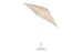 The Ledge Lounger Essential Fiberglass Umbrella - 7.5 Square Crank Auto Tilt features a corrosion-resistant metal pole and round base in beige. Partially open and tilted, it offers angled coverage with marine-grade fabric for lasting shade in any outdoor setting.