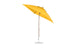 The Ledge Lounger Essential Fiberglass Umbrella - 7.5 Square Crank Auto Tilt is a yellow outdoor umbrella with a wooden pole and silver base, using marine-grade fabrics for durability and corrosion resistance, ideal for shading patios or gardens.