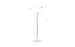 The Essential Fiberglass Umbrella by Ledge Lounger, a 6.5 square model with an auto tilt crank, features a white design with a wooden pole and metal base, crafted from corrosion-resistant materials and durable marine-grade fabrics, showcased against a plain white background.