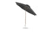 The black Essential Fiberglass Umbrella by Ledge Lounger features an 11 octagon canopy, crafted from marine-grade fabrics. It has a sleek aluminum center pole, circular base, and auto-tilt function for stylish shade in any outdoor setting.