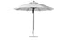 The Ledge Lounger Essential Fiberglass Umbrella - 11 Octagon Pulley features a white marine-grade fabric canopy supported by multiple ribs and a central metal pole with round base, offering ample shade and wind resistance.