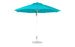 The Essential Fiberglass Umbrella by Ledge Lounger is an 11 octagon turquoise outdoor umbrella with a silver pole and round base. Featuring marine-grade fabrics and eight panels, this wind-resistant canopy ensures enhanced durability.