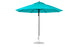 The Ledge Lounger Essential Fiberglass Umbrella is an 11 octagon pulley design crafted in turquoise marine-grade fabric with a sleek black pole and round base. Its wide canopy with a wind vent offers ample shade and exceptional wind resistance, making it the ideal patio umbrella choice.