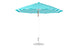 The Essential Fiberglass Umbrella - 11 Octagon Pulley by Ledge Lounger is fully open against a plain white background, showcasing vibrant blue and white stripes with a silver pole and round base. Made of marine-grade fabric, this wind-resistant umbrella withstands breezy conditions.