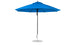 The Ledge Lounger Essential Fiberglass Umbrella - 11 Octagon Pulley, with a metal pole and round base, uses marine-grade fabrics for durability. Its simple, modern design stands out when fully opened against a plain white background.
