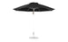 The Ledge Lounger Essential Fiberglass Umbrella, an 11 octagon pulley design in black, features a marine-grade fabric and metal pole with a circular base. Its eight-panel structure ensures durability and wind resistance while adding style to your outdoor space.