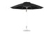 The Ledge Lounger Essential Fiberglass Umbrella, an 11 octagon pulley design in black, features a marine-grade fabric and metal pole with a circular base. Its eight-panel structure ensures durability and wind resistance while adding style to your outdoor space.