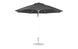 The Essential Fiberglass Umbrella - 11 Octagon Pulley by Ledge Lounger features marine-grade fabrics and a silver pole with a round base, standing open on a white background. Its elegant conical design is perfect for outdoor use, providing shade and wind resistance.