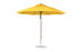 The Essential Fiberglass Umbrella - 11 Octagon Pulley by Ledge Lounger features a sturdy metal pole and round base, standing upright against a white background to highlight its wind-resistant design.