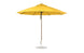 The Essential Fiberglass Umbrella - 11 Octagon Pulley by Ledge Lounger features a sturdy metal pole and round base, standing upright against a white background to highlight its wind-resistant design.