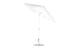The Ledge Loungers Essential Fiberglass Umbrella - 9 Octagon Crank Auto Tilt has a white marine-grade fabric canopy, metal pole, and round base, with a slight tilt.
