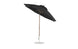 Uncover the Essential Fiberglass Umbrella by Ledge Lounger, boasting a 9 black octagonal canopy made from marine-grade fabrics. Supported by a wooden pole and metal base, it allows for hassle-free angle adjustment with its crank auto-tilt feature, ensuring excellent sun protection.