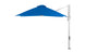 The Ultra Cantilever Umbrella by Ledge Lounger is a 10 square blue umbrella with a silver pole, providing adjustable shade and featuring an integrated rechargeable light. Its sleek open design is slightly tilted, making it ideal for modern outdoor evening illumination.