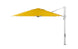 The Ultra Cantilever Umbrella - 13 Octagon by Ledge Lounger is a large yellow patio umbrella with a tilting mechanism, supported by a sturdy silver pole. Pair it with a rechargeable outdoor umbrella light to illuminate your evening gatherings perfectly.
