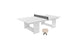 The Ledge Lounger Table Tennis Set, featuring a white table with a black net, includes two wooden paddles and is perfect for outdoor entertainment.