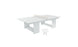 Enhance your outdoor entertainment with the Ledge Lounger Table Tennis Set. This sleek, minimalist design features a white table, net, two white paddles, and balls—all set against a simple white backdrop—ideal for any ping pong enthusiast.