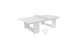 A sleek white Table Tennis Set by Ledge Lounger, featuring a table with a net, two white paddles, and a ball, stands as a minimalist design piece. Ideal for indoor or outdoor fun on its plain white backdrop.