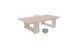 A minimalist 3D rendering showcases the Ledge Lounger Table Tennis Set, featuring a beige table with a net and two simple gray paddles. Ideal for outdoor entertainment, this elegant scene is set against a white background.
