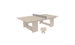 The Ledge Lounger Table Tennis Set, featuring a ping pong table, net, and two paddles, rests against the tables side on a pristine white background, offering perfect outdoor entertainment.