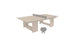 The Ledge Lounger Table Tennis Set features a light-colored table with a central net, ready for play with two paddles and a ball. Ideal for outdoor fun, the minimalist setup contrasts beautifully against the plain white background.