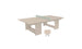 Displayed on a white background, the Ledge Lounger Table Tennis Set features a beige ping pong table with a green net and two crossed beige paddles, offering an ideal solution for outdoor entertainment.