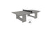 The Ledge Lounger Table Tennis Set is ideal for outdoor fun, featuring a gray table with a net, two paddles with white handles, and three white balls—perfect for a game of ping pong.
