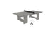 The Ledge Lounger Table Tennis Set is ideal for outdoor fun, featuring a gray table with a net, two paddles with white handles, and three white balls—perfect for a game of ping pong.
