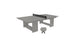 The Ledge Lounger Table Tennis Set features a gray table, a black net at the center, two gray paddles, and a ball. Its open-leg design offers a boxy look, perfect for outdoor fun at any patio or backyard gathering.