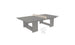 The Ledge Lounger Table Tennis Set features a modern gray table with a mesh net on a rectangular base, perfect for outdoor fun. It includes two white paddles and a small ball, completing the minimalist design.