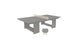 The Ledge Lounger Table Tennis Set features a grey table with a beige net, sleek design, and sturdy legs for outdoor entertainment. It includes two grey paddles and a ball, perfect for lively ping pong matches.
