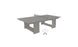 The Ledge Lounger Table Tennis Set includes a gray table with a net, two white paddles, and a ball beneath. This modern, minimal setup is perfect for outdoor entertainment.