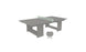 The Ledge Lounger Table Tennis Set features a minimalist gray table with a light green net and two gray paddles leaning against one of its legs, making it perfect for any outdoor entertainment setup.