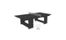 A sleek black Ledge Lounger Table Tennis Set features a rectangular table with a net, ready for your next match. Two white paddles and a ball offer action in this modern, minimalistic design—ideal for stylish outdoor entertainment enthusiasts.