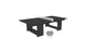 Ledge Loungers Table Tennis Set features a black table with a white net and two gray paddles. Its sturdy, modern design and solid base make it ideal for outdoor entertainment.